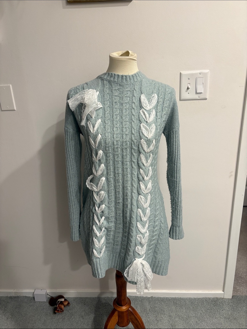 Light blue sweater dress